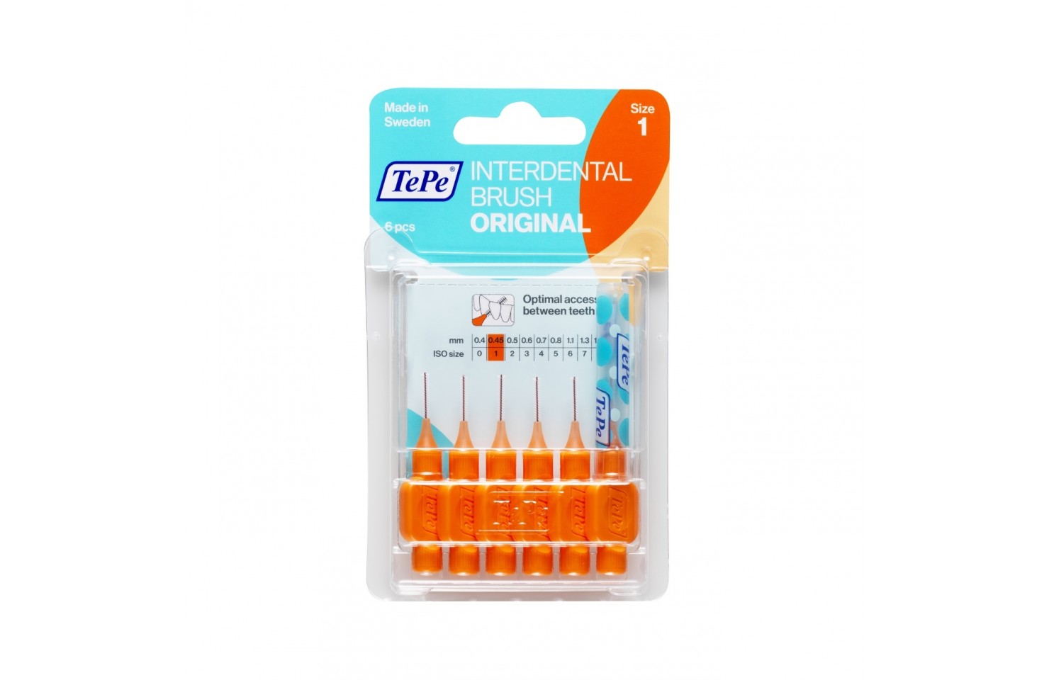 0.45 MM TePe Arayüz Fırçası TURUNCU (6'lı paket)