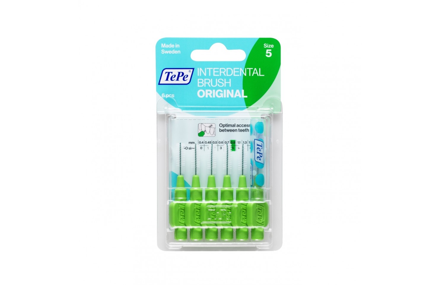 0.8 MM TePe Arayüz Fırçası YEŞİL (6'lı paket)