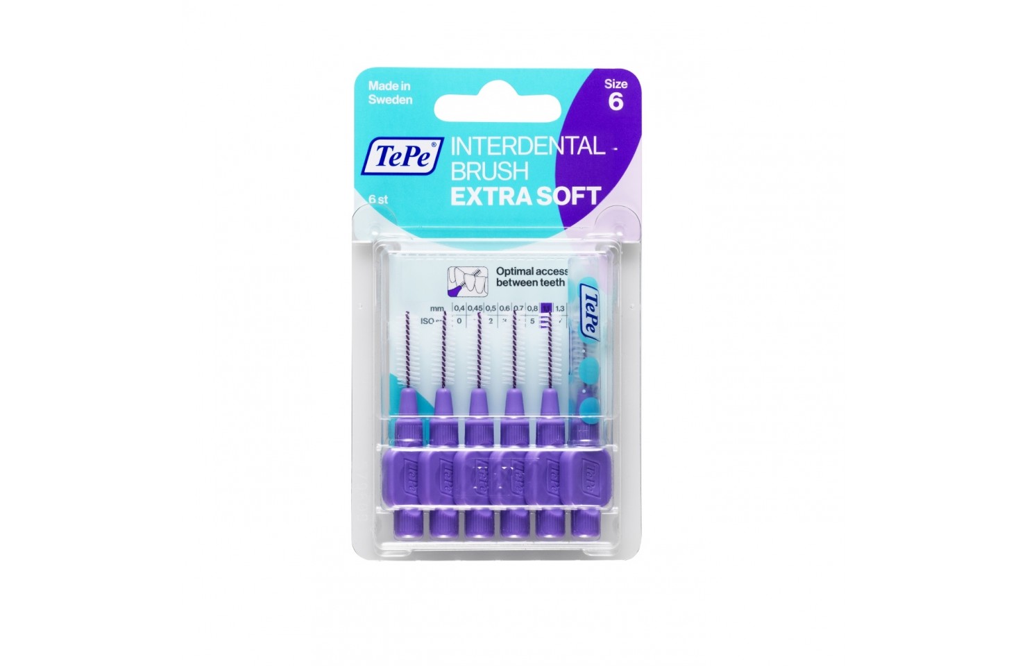 1.1 MM TePe Arayüz Fırçası MOR (6'lı paket)