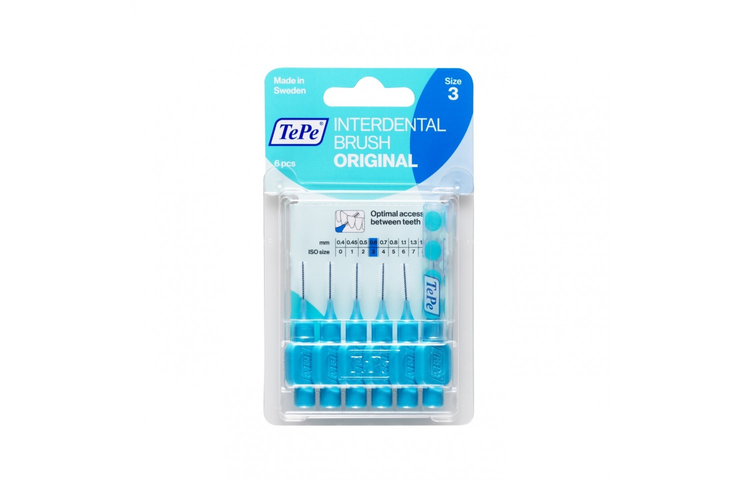 0.6 MM TePe Arayüz Fırçası MAVİ (6'lı paket)