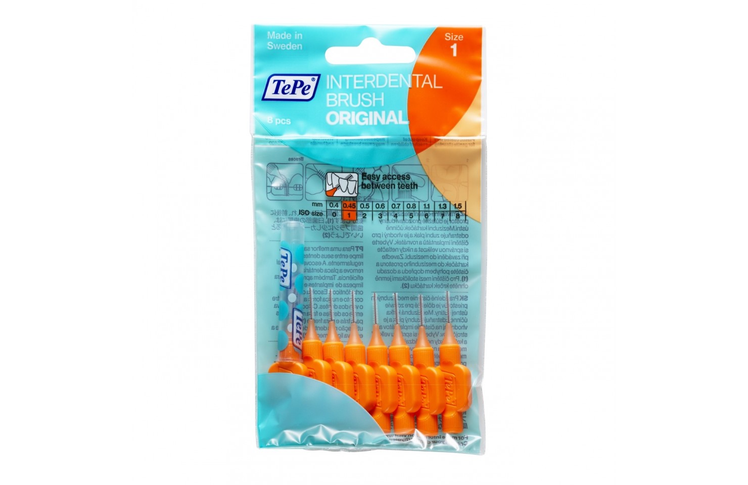 0.45 MM TePe Arayüz Fırçası TURUNCU (8'li paket)