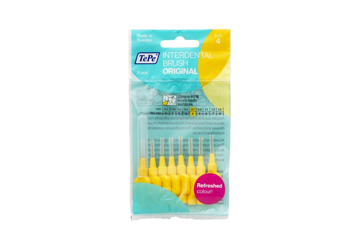 0.7 MM TePe Arayüz Fırçası SARI (8'li paket)