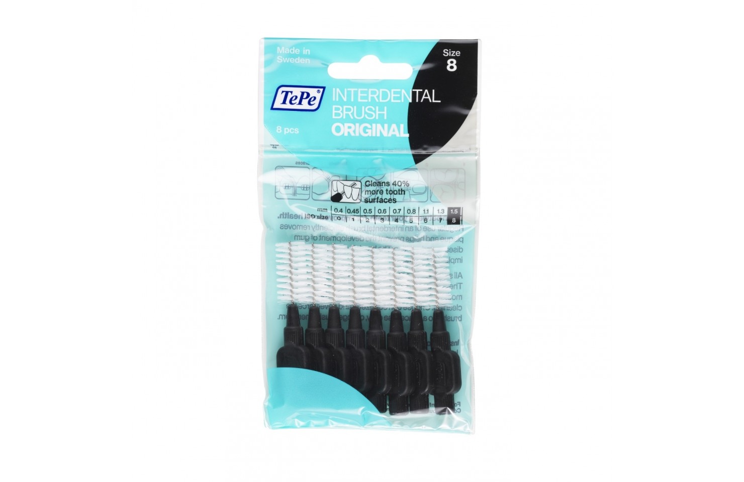 1.5 MM TePe Arayüz Fırçası SİYAH (8'li paket)